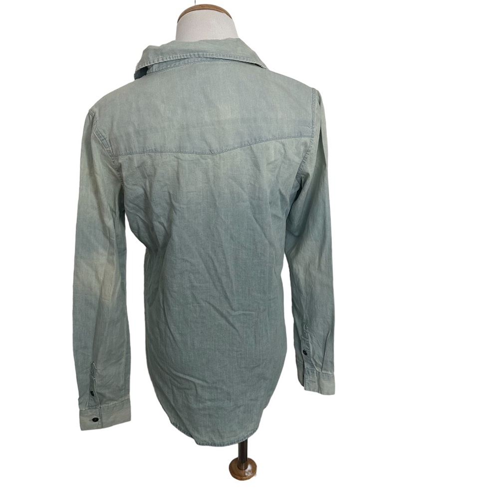 Lovestitch Washed Chambray Button Front Shirt - Picture 5 of 6